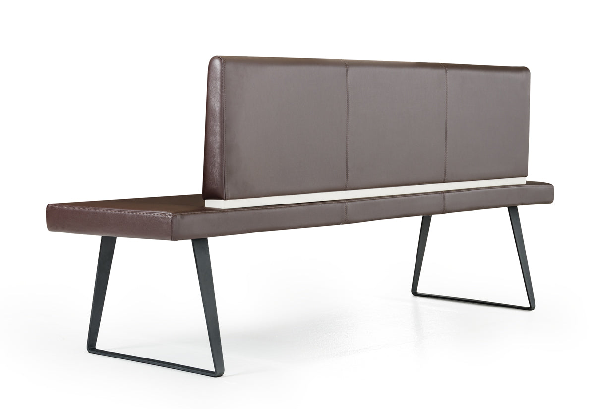 Modrest Union Modern Brown Leatherette Dining Bench