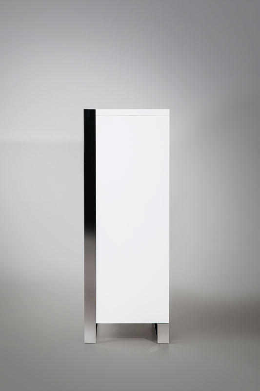 Nova Domus Francois Modern White & Stainless Steel Chest