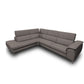 Coronelli Collezioni Viola - Italian Contemporary Grey Leather Left Facing Sectional Sofa