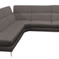 Coronelli Collezioni Viola - Italian Contemporary Grey Leather Left Facing Sectional Sofa
