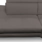 Coronelli Collezioni Viola - Italian Contemporary Grey Leather Left Facing Sectional Sofa