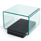 Modrest Vitro Modern Glass and Oak End Table
